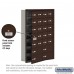 Salsbury Cell Phone Storage Locker - with Front Access Panel - 7 Door High Unit (5 Inch Deep Compartments) - 20 A Doors (19 usable) and 4 B Doors - Bronze - Recessed Mounted - Master Keyed Locks  19175-24ZRK